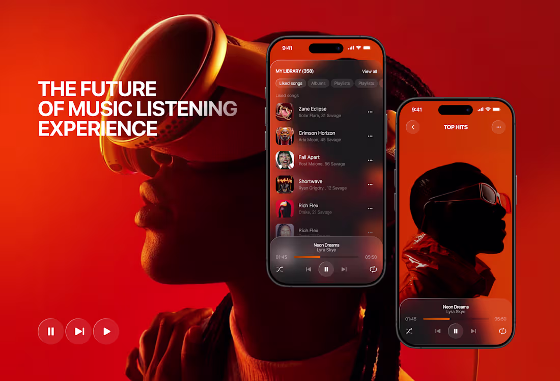 Cover image for Music streaming platform concept 🎧

Music