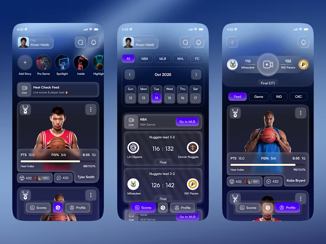 Cover image for Sports Mobile App (https://dribbble.com/shots/26636575-Sport...