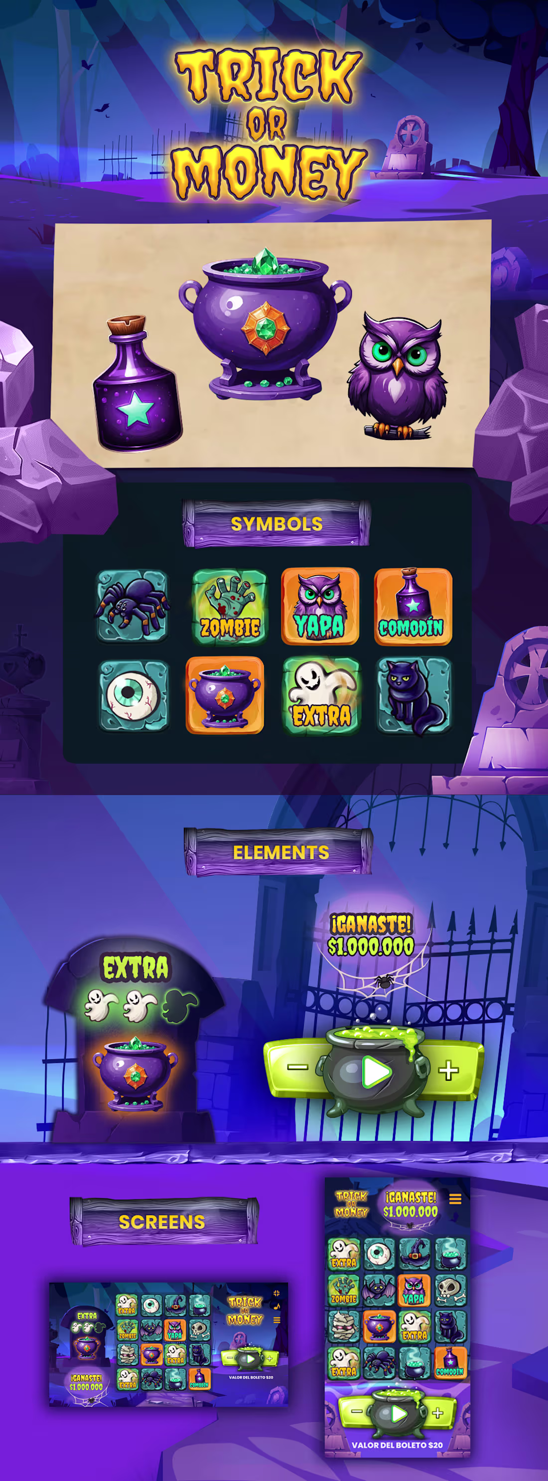 Cover image for Trick or Money — Halloween Slot Game UI & Assets