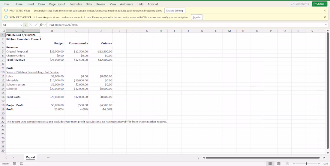Cover image for Expert Construction Cost Analysis in Excel for Kitchen Projects