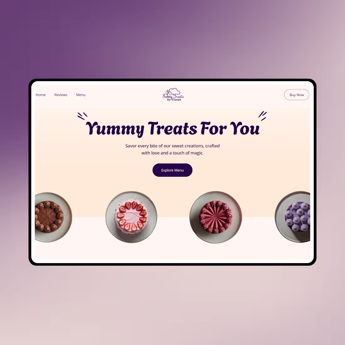 Cover image for Yummy Treats By Tianah Website Design