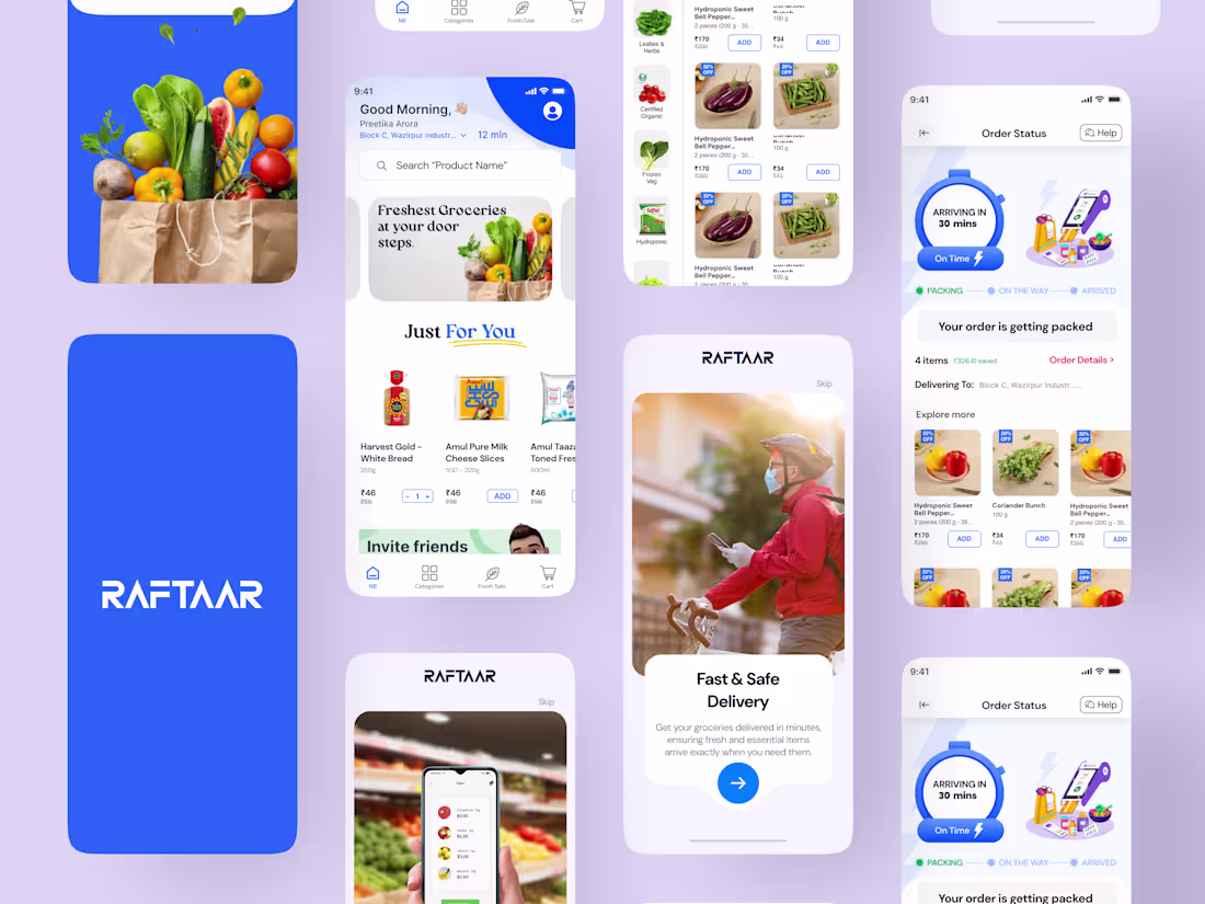 Cover image for Raftaar Grocery Delivery App Design and Development