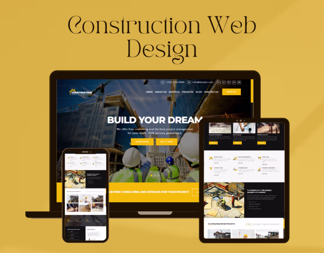Cover image for A professionally designed construction website built on Word...