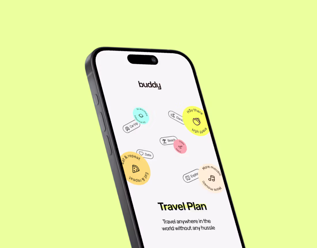 Cover image for Buddy Travel Planner — Mobile App & UX UI Design