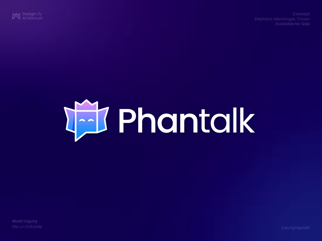Cover image for Phantalk- Elephant, Crown, Messenger, Chatting Logo