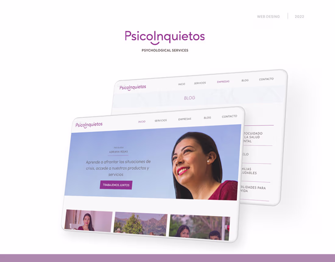 Cover image for Web design Psicoinquietos on Behance