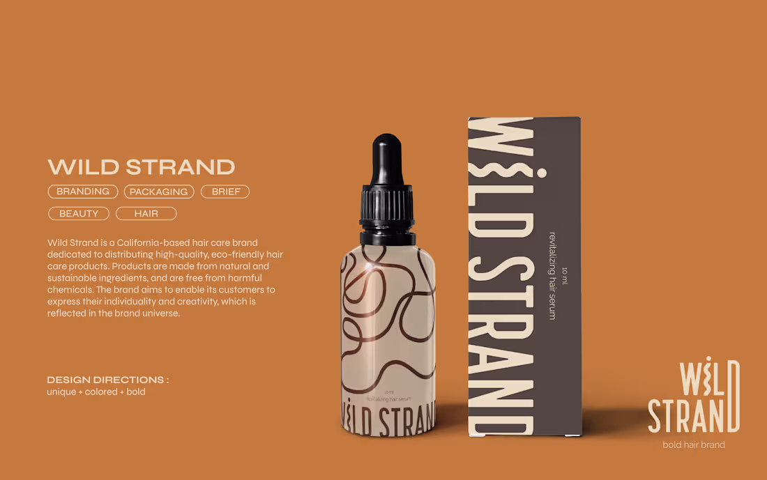 Cover image for WILD STRAND, the bold haircare - brand identity