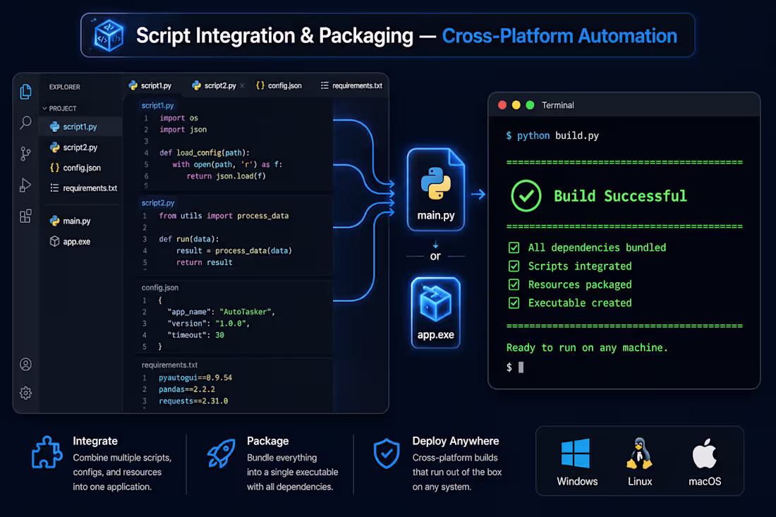 Cover image for Script Integration & Packaging —