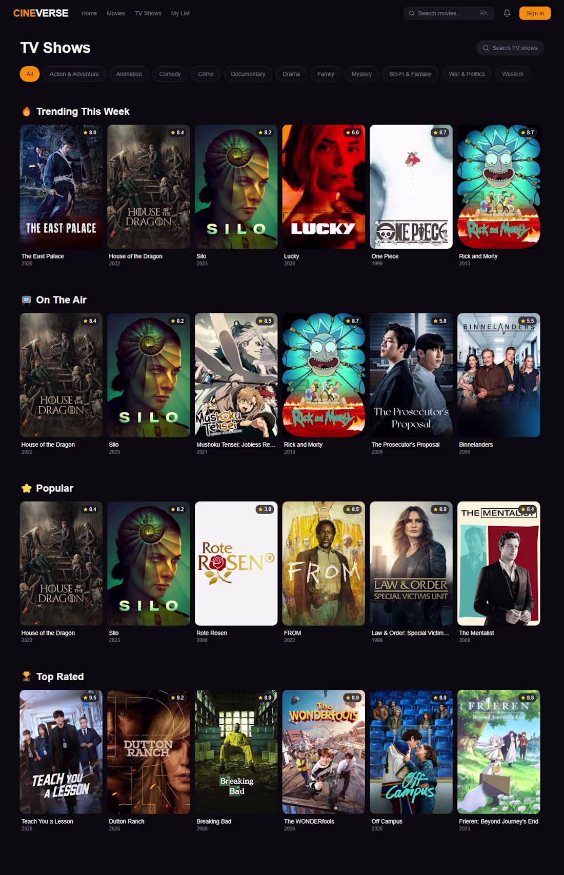Cover image for CineVerse  Modern Movie Streaming