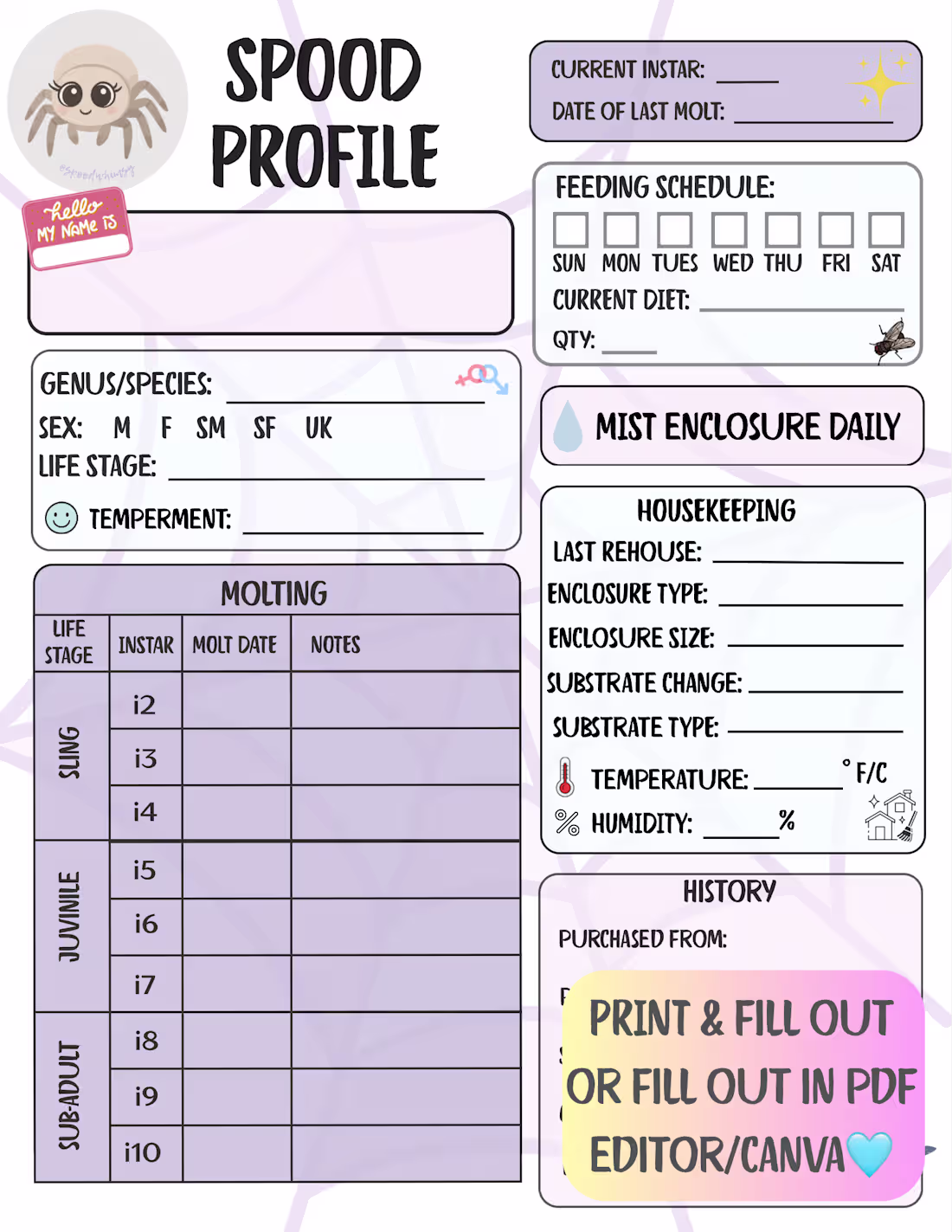Cover image for Designed a printable and digital-fillable