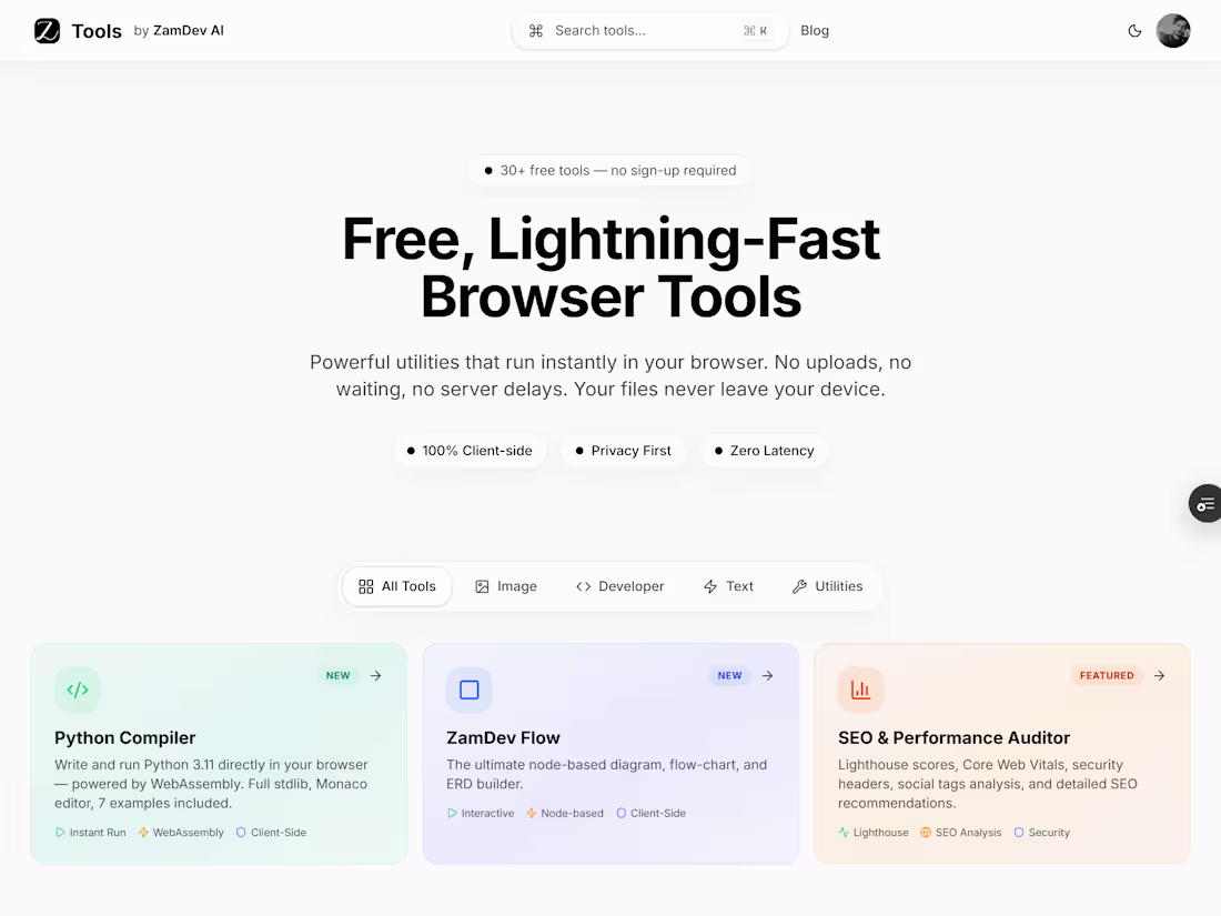 Cover image for 30+ Utility Tools - Developer