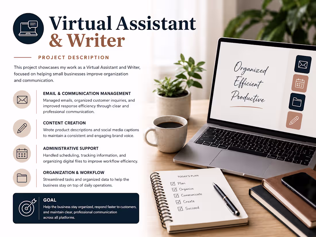 Cover image for Virtual Assistant & Writer –