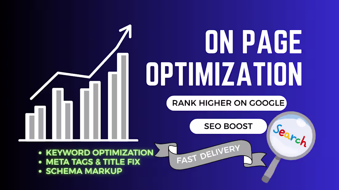 Cover image for I will do complete ON PAGE SEO OPTIMIZATION for your website