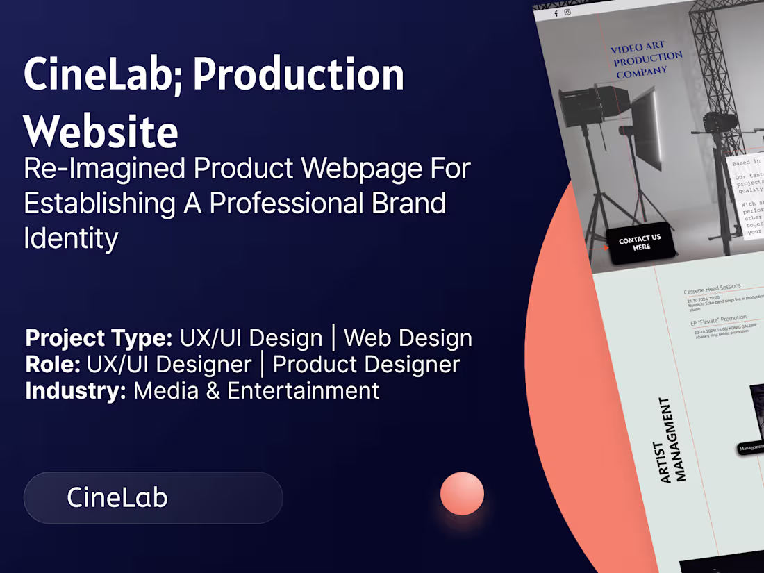 Cover image for UX UI design for a production website