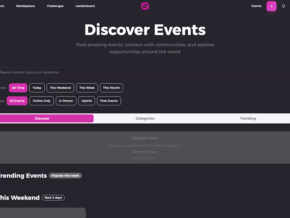 Cover image for MVP event platform that transforms