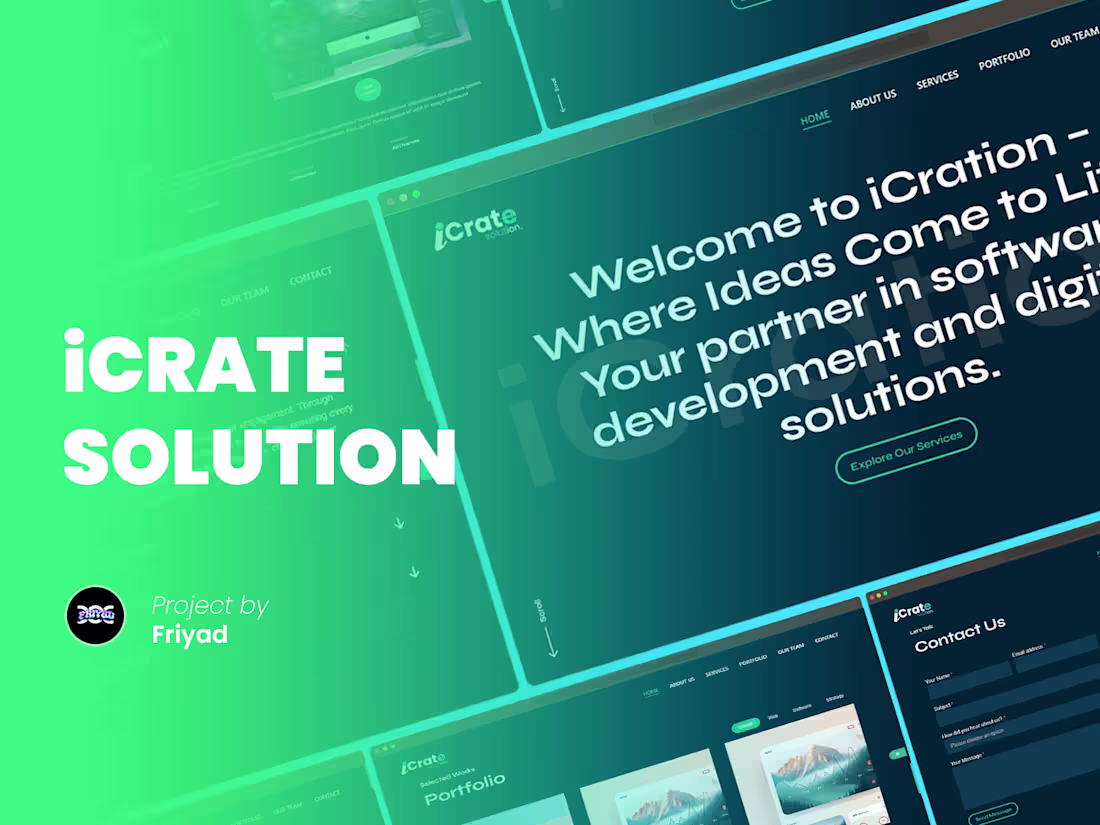 Cover image for iCrate Solution | Smooth Animated Portfolio Showcasing Website