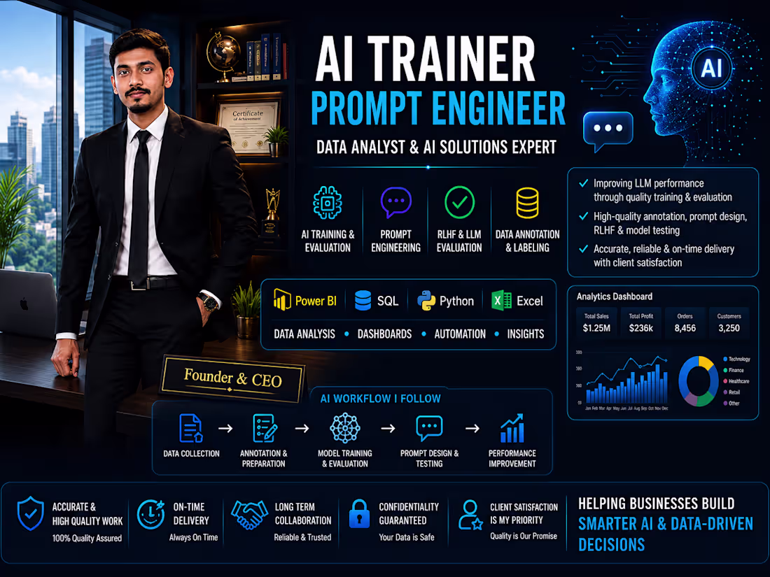 Cover image for AI Training, Prompt Engineering & AI Evaluation Portfolio