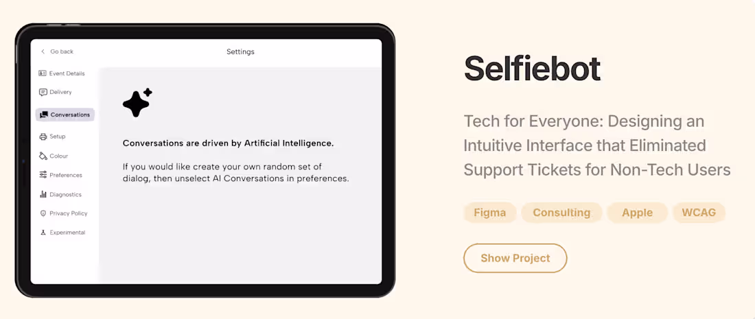 Cover image for Selfiebot
Tech for Everyone: Designing an