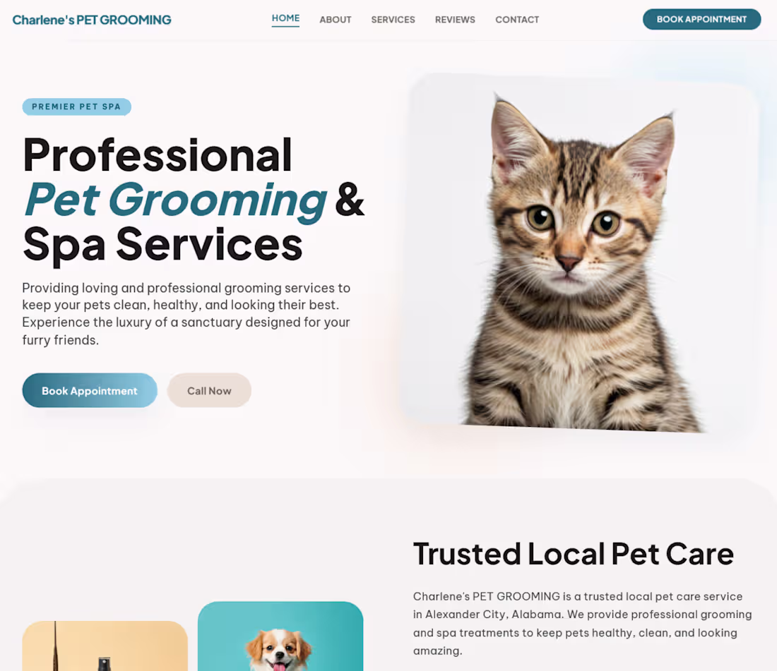 Cover image for Modern Pet Care Landing Page