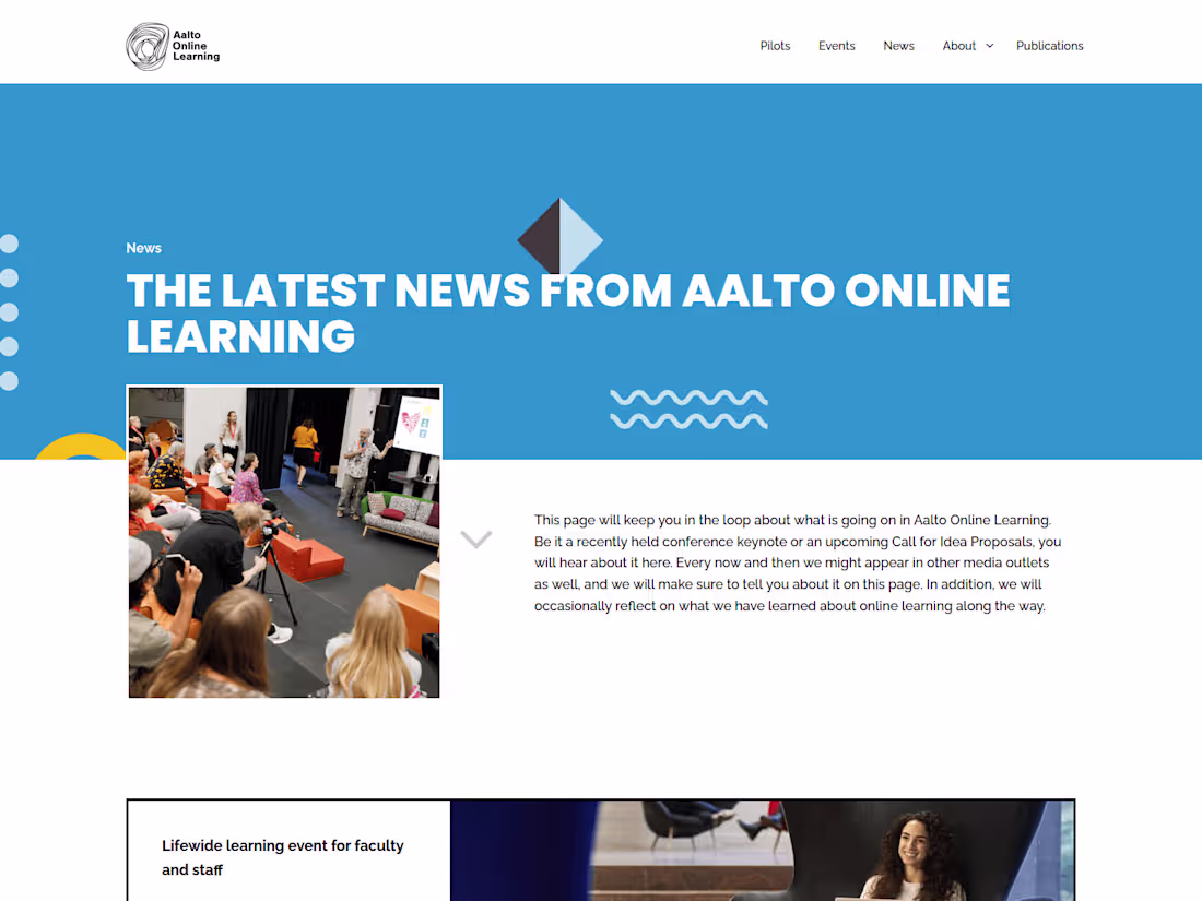 Cover image for Aalto University: Online Learning Website
