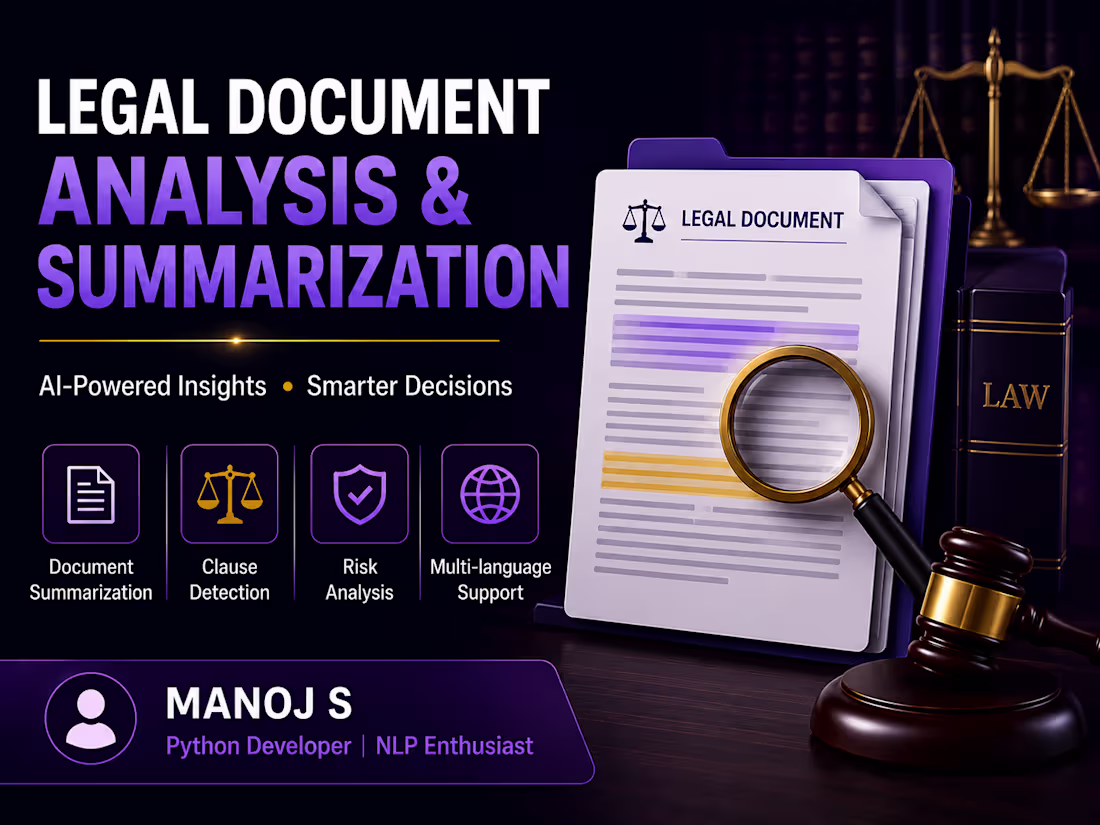 Cover image for Legal Document Analysis & Summarization