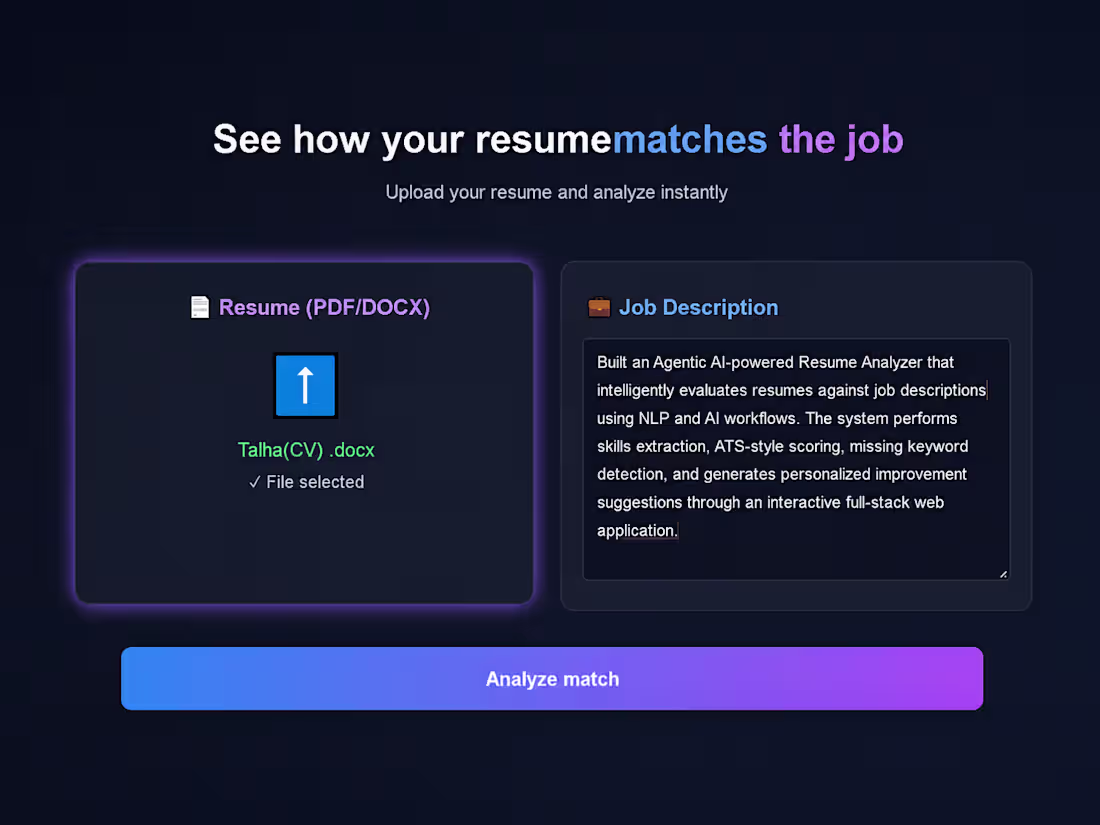 Cover image for AI Resume Analyzer | Live