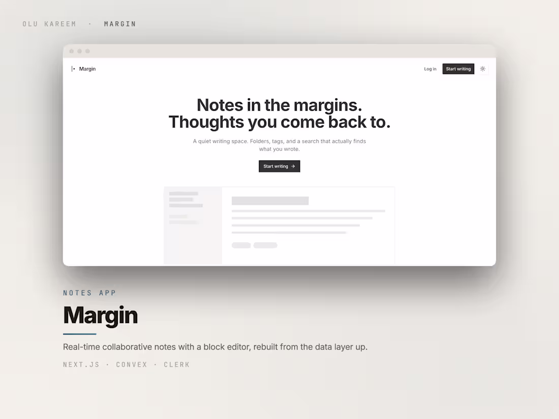 Cover image for Margin, a real-time collaborative notes app