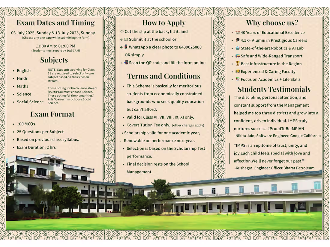 Cover image for Condensing this much information — exam details, fee waivers...