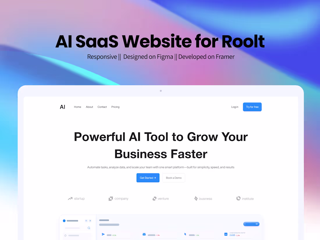 Cover image for AI SaaS Website: Designed on Figma, Built on Framer