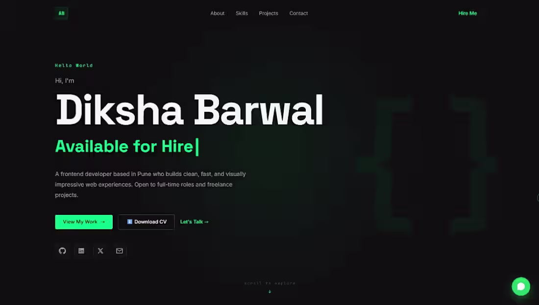 Cover image for Personal branding website showcasing skills,
