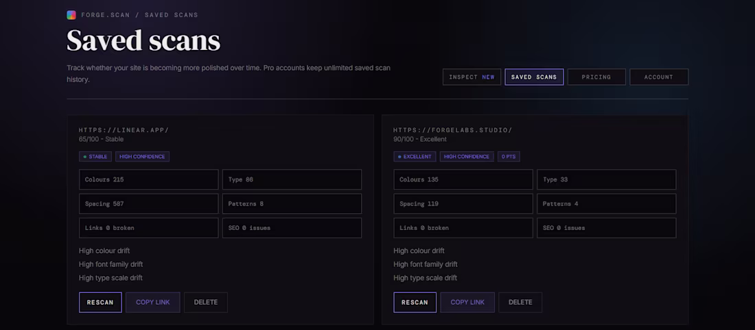 Cover image for Built FORGE.inspect, a UI analysis