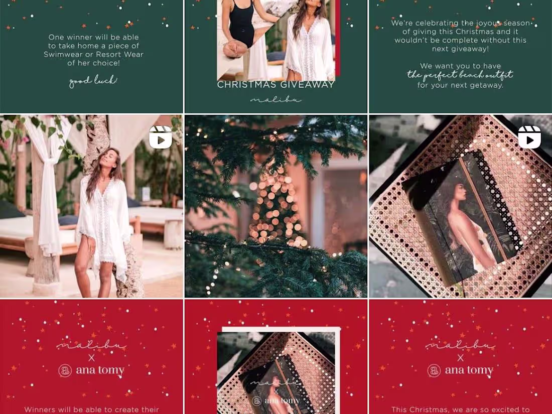 Cover image for Malibu Beachwear | Christmas Campaign on Instagram 🎄🎄🎄