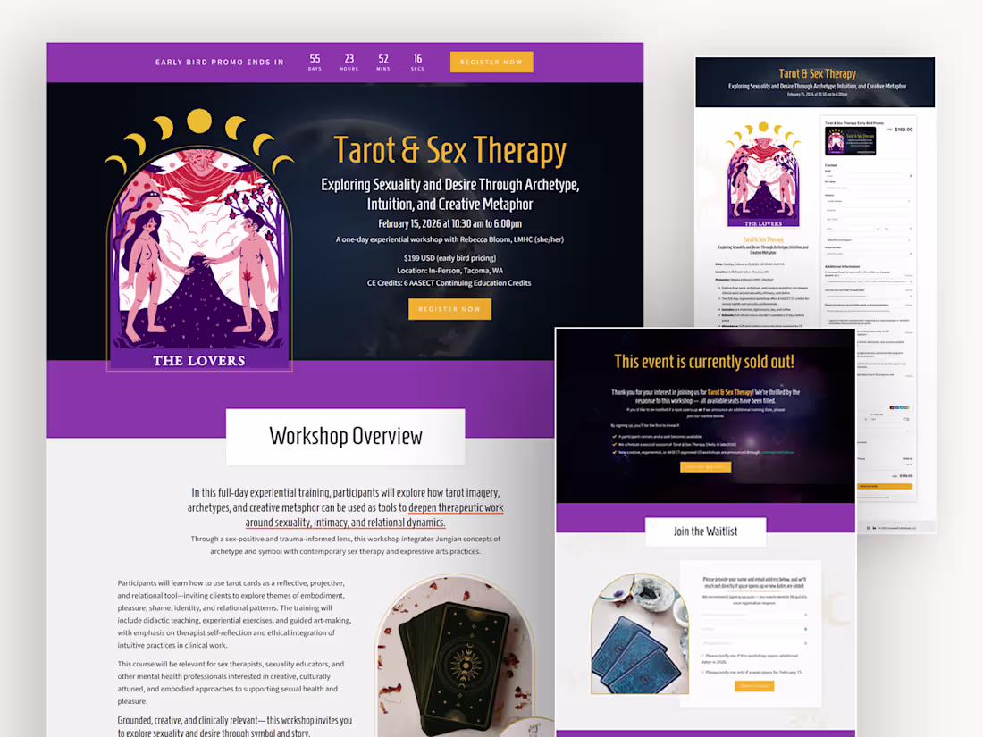 Cover image for Tarot Sex Therapy Workshop Event Funnel