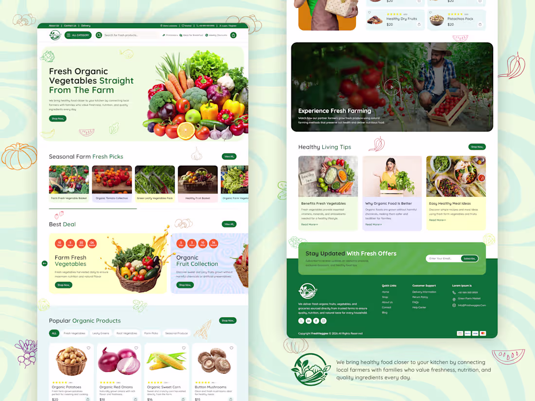 Cover image for Organic Farm E-Commerce Website Design