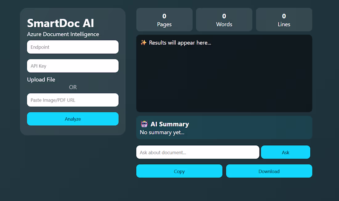 Cover image for SmartDoc-AI: Intelligent Document Analytics Dashboard
