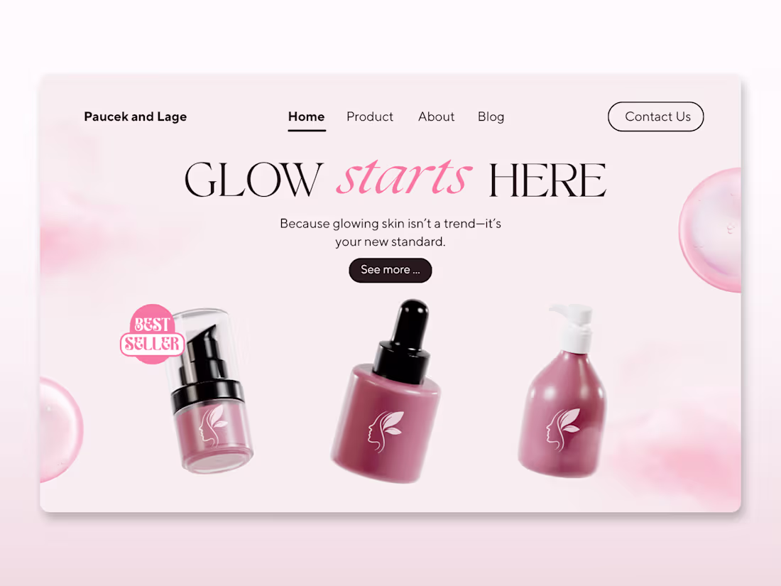 Cover image for Paucek and Lage Skincare Landing Page Design