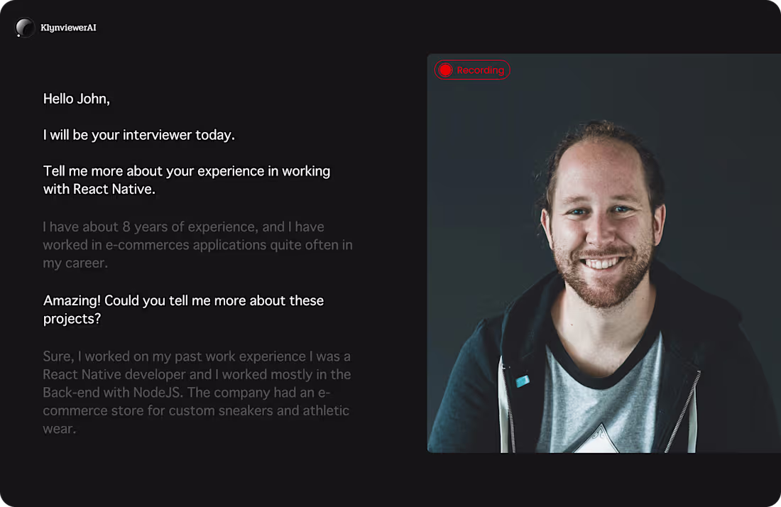 Cover image for Klyn Interviewer - AI Screening Interviews