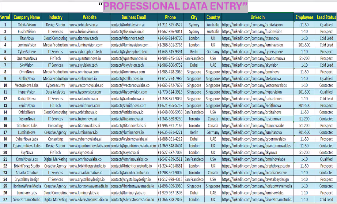 Cover image for Performed accurate data entry and