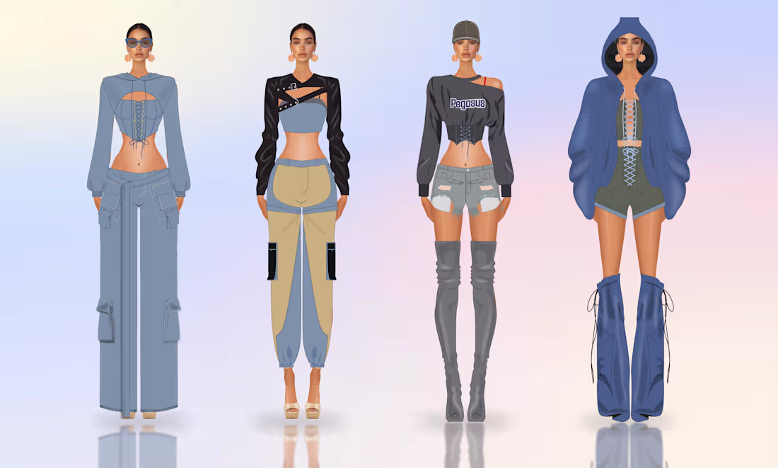Cover image for Denim Direction: Fashion Illustrations Exploring Texture