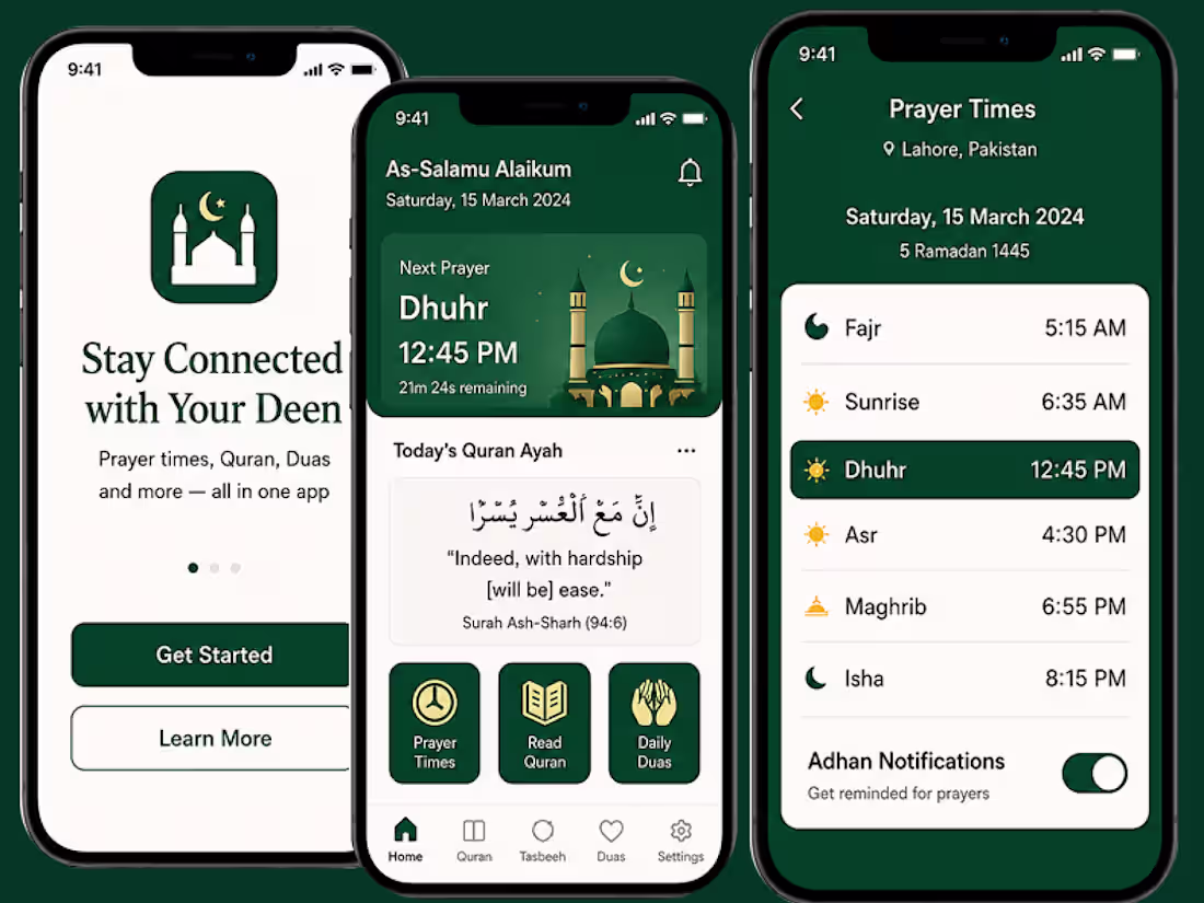 Cover image for Deenpal Islamic App Design
DeenPal is