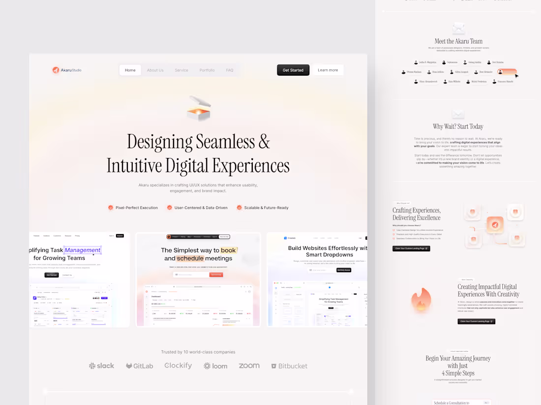 Cover image for Akaru Studio Landing Page Design