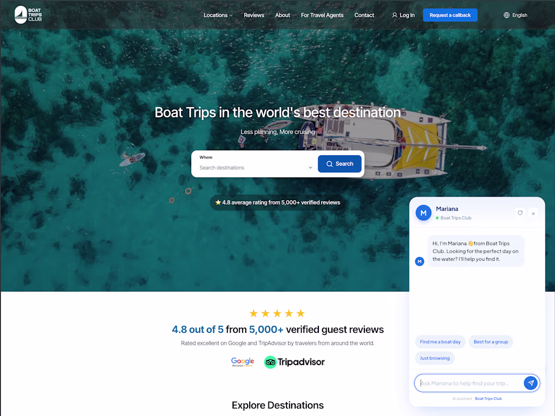 Cover image for Boat Trips Club runs boat