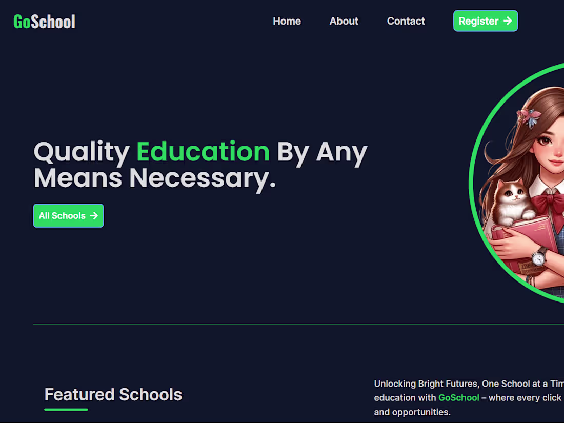 Cover image for GoSchool - A Next.js School Finder Web Application