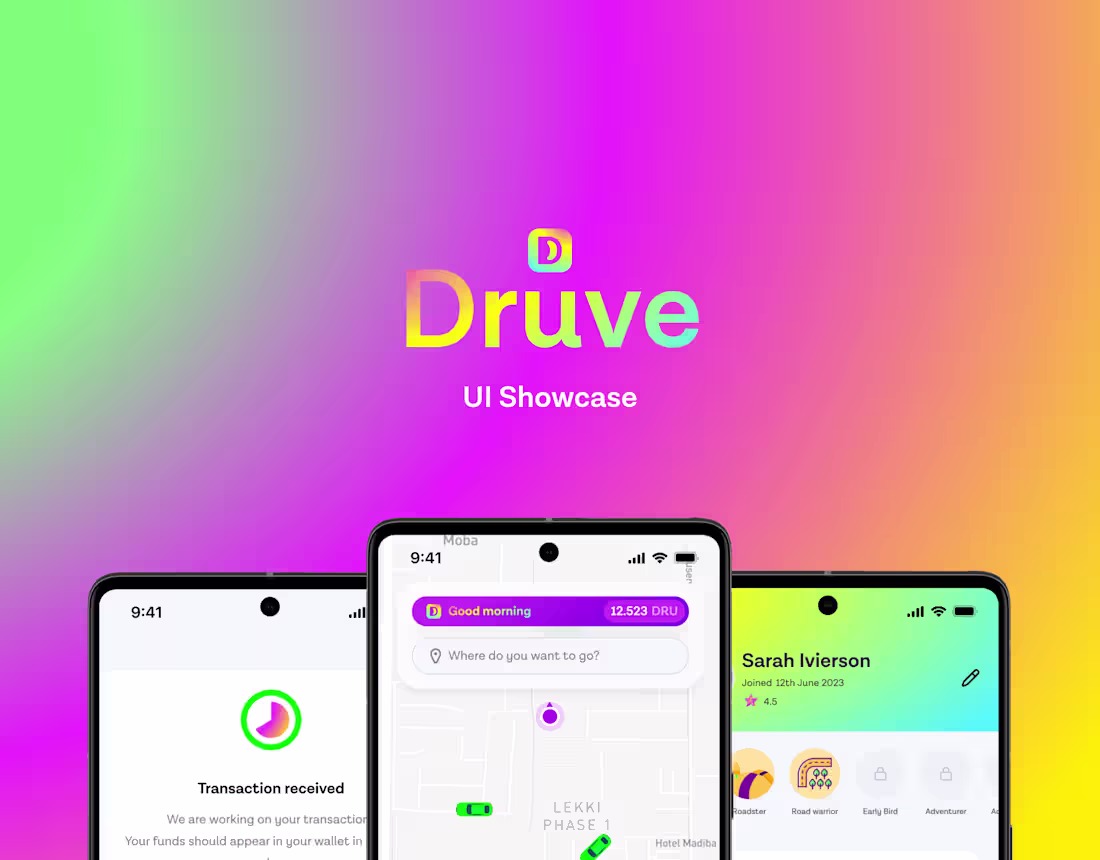 Cover image for Druve: Decentralized ride-sharing app with in-app tokens.