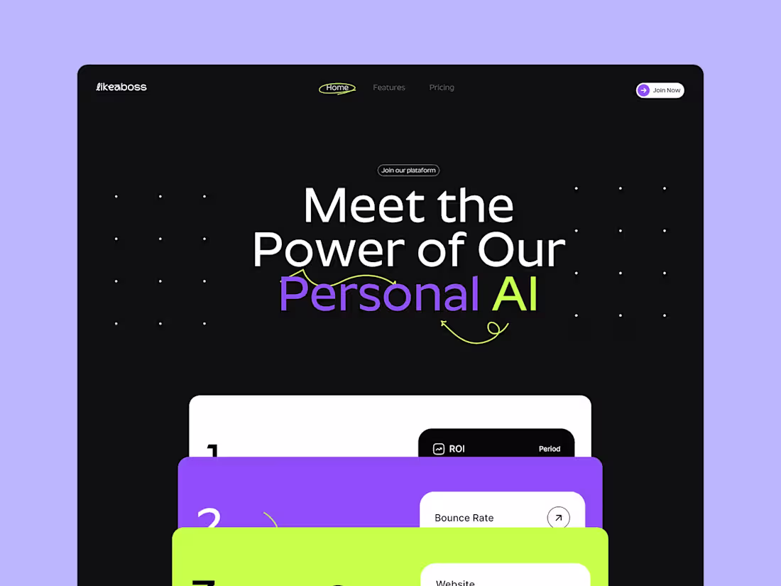 Cover image for Like a Boss - UI Design / Framer Website
