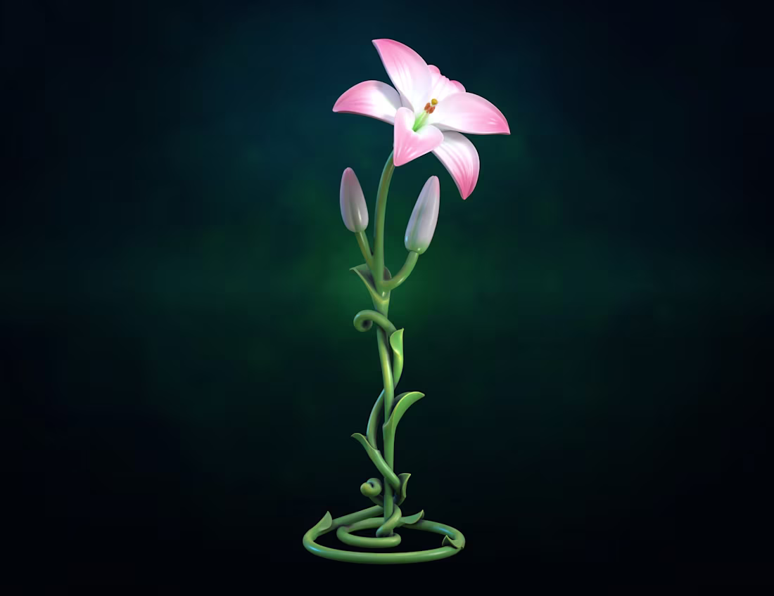 Cover image for Print ready flowers. 3D stl models. Render in Cycles.