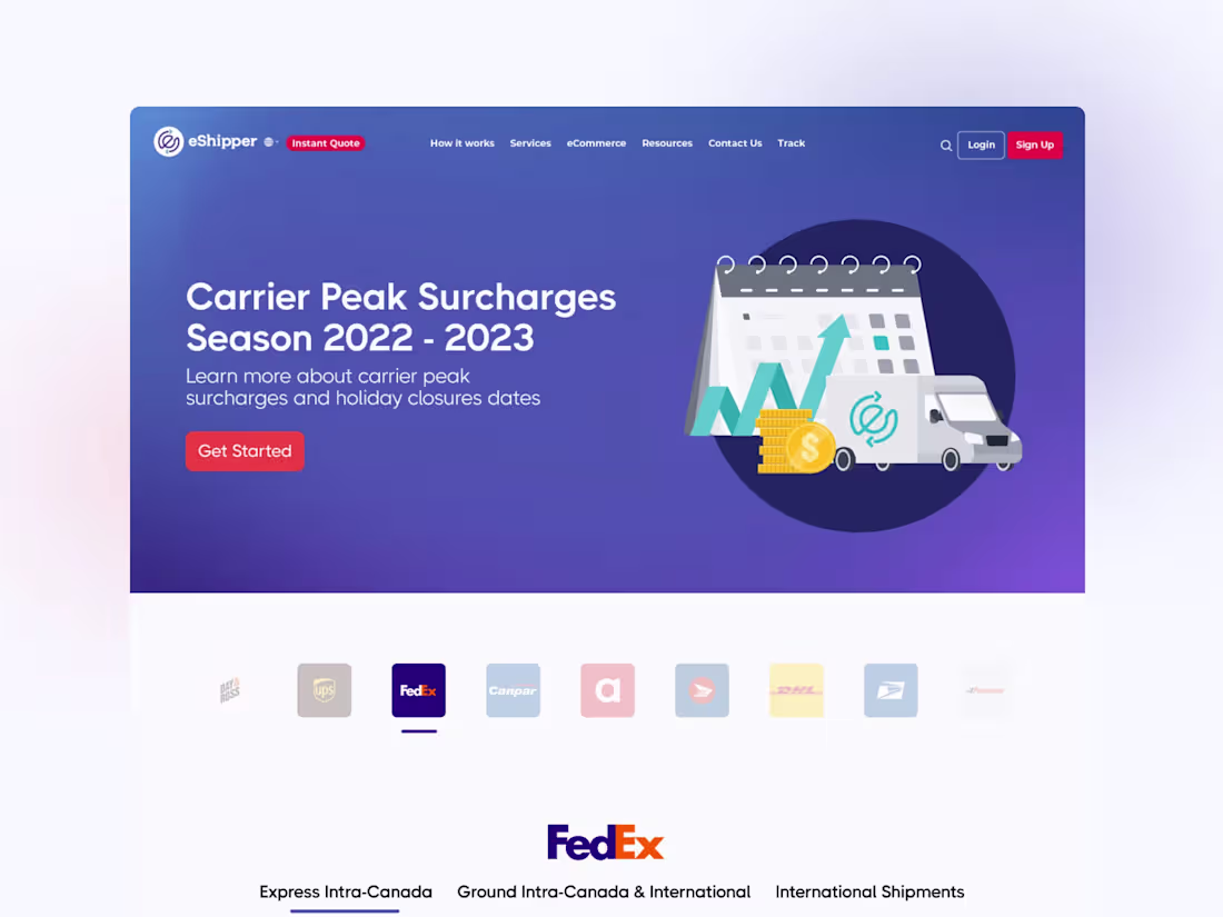 Cover image for eShipper Carrier Peak Surcharges