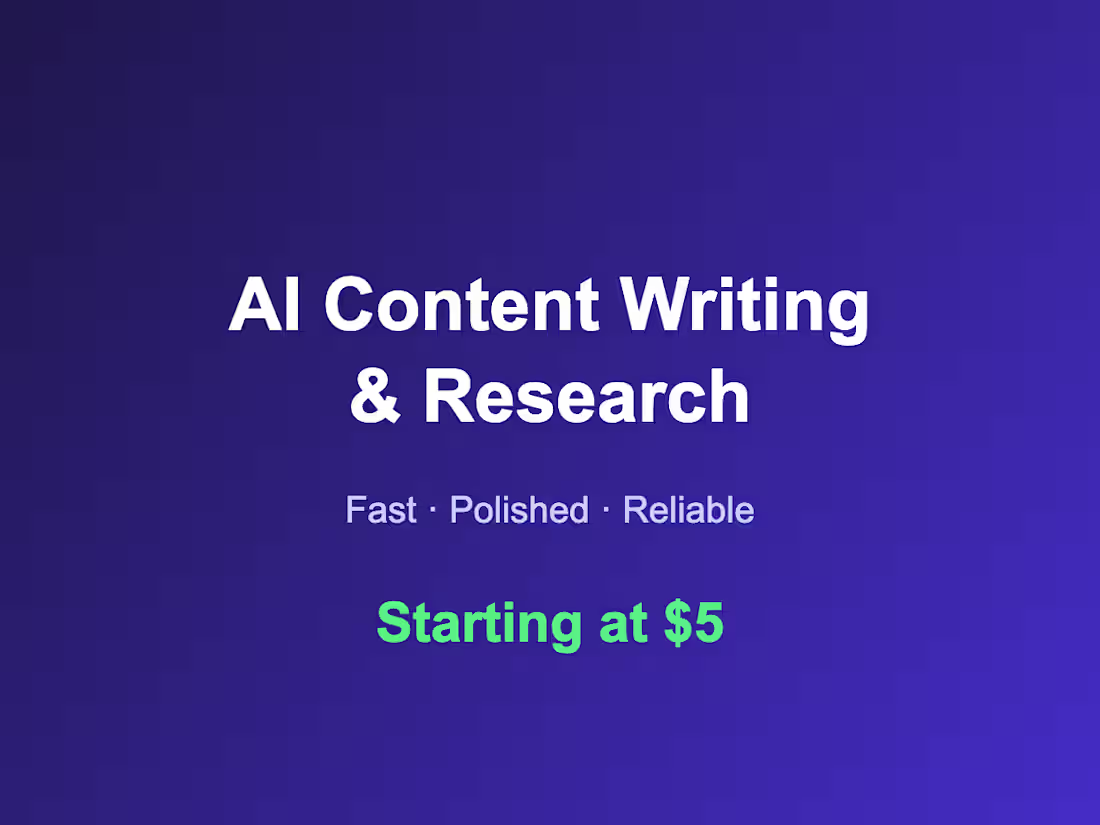 Cover image for AI Content Writing & Research