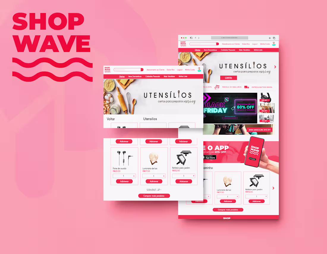 Cover image for Design UX/UI | ShopWave Webshop