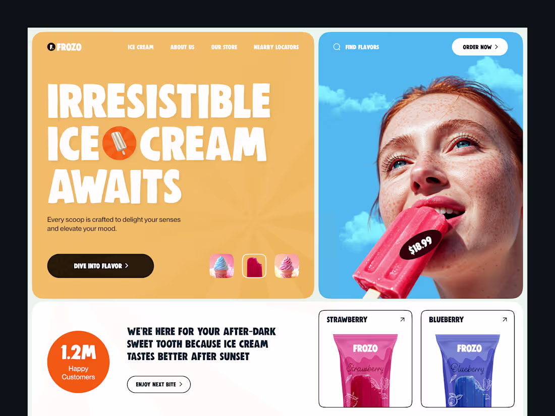 Cover image for Frozo – Ice Cream Website